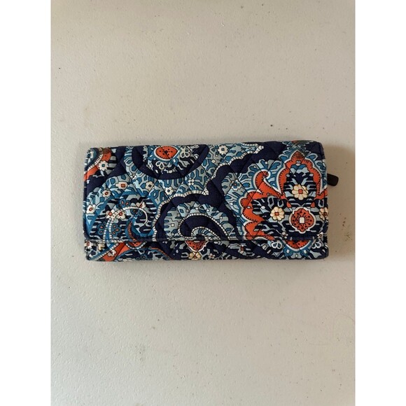 Vera Bradley Retired Marrakesh Paisley Pattern Magnetic Closure Tri-Fold Wallet - Picture 1 of 4